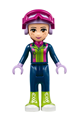 Mia from Friends theme wears dark blue trousers and top, with a helmet and goggles - frnd221