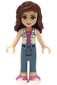 Friends Olivia - Olivia from Friends theme wearing sand blue trousers and a white top with an ID badge - frnd228