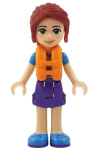 Friends Mia - Mia from Friends theme wearing dark purple shorts, lime top, and a life jacket - frnd247