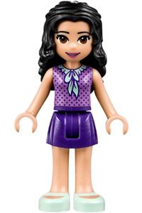 Friends Emma - Emma from the Friends theme with a dark purple skirt, medium lavender top, and light aqua shoes - frnd248