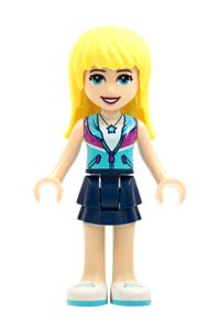 Friends Stephanie - Stephanie from Friends with a dark blue layered skirt, a medium azure, and dark purple jacket, and a tan neckline - frnd256a
