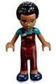 Friends Dean, Dark Red Trousers, Dark Turquoise Overalls Top - frnd262