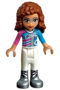 Friends Olivia - Olivia from Friends theme with white trousers and dark pink/dark azure racing jacket - frnd269