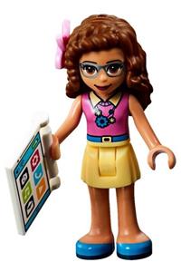 Friends Olivia - Olivia from Friends theme wearing a bright light yellow skirt, a dark pink top and a flower - frnd281