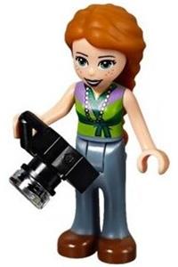 Friends Ann - Ann from the Friends series wearing sand blue trousers and a lime green top with a necklace - frnd287