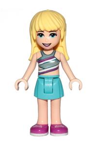 Friends Stephanie - Stephanie from Friends theme, wearing a medium azure skirt and striped top - frnd314