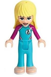 Friends Stephanie - Stephanie from Friends theme in a medium azure and magenta wetsuit with lime flippers - frnd321