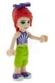 Mia from Friends theme wearing lime cropped trousers, striped top, and a bow - frnd326