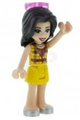Vicky from Friends theme with a yellow skirt, bright light orange top, and sunglasses - frnd327