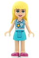 Stephanie from Friends theme, wearing a yellow skirt, medium azure and white top, accessorized with sunglasses - frnd334