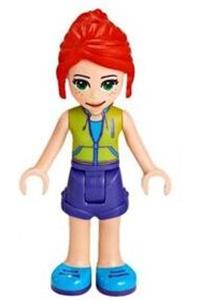 Friends Mia - Mia from Friends theme with red hair, purple shorts, and lime jacket top - frnd349