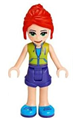 Mia from Friends theme with red hair, purple shorts, and lime jacket top - frnd349