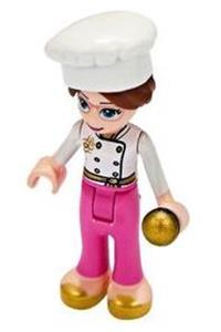 Friends Lillie - Lillie with white jacket, dark pink pants, and white cook's hat - frnd354
