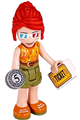 Friends Mia, Olive Shorts, Orange and Yellow Top with Lightning, 3-D Glasses - frnd369