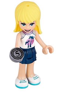 Friends Stephanie - Stephanie from Friends theme with a white top featuring palm trees and a dark blue layered skirt - frnd371