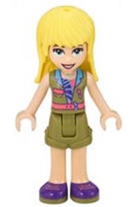 Friends Stephanie - Stephanie from Friends wearing olive green shorts and top with dark purple shoes - frnd375