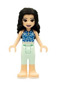 Friends Emma - Emma from Friends with light aqua trousers, blue top, and white sandals - frnd382a