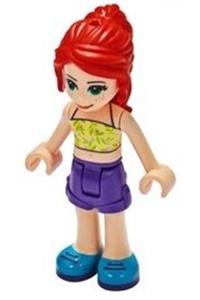 Friends Mia - Mia from Friends theme with dark purple shorts and yellowish green top adorned with vines - frnd384