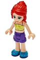 Mia from Friends theme with dark purple shorts and yellowish green top adorned with vines - frnd384