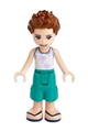 Friends Ethan, Dark Turquoise Shorts, White Top with Palm Trees - frnd385
