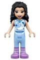 Emma from Friends wearing a bright light blue sleepshirt and trousers with medium lavender boots - frnd399