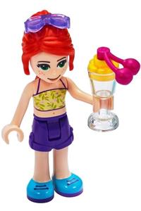 Friends Mia - Mia from Friends theme wearing dark purple shorts, a yellowish green top with vines, and sunglasses - frnd402
