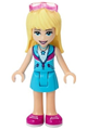 Stephanie from Friends wearing a medium azure skirt, medium azure and dark purple jacket, with sunglasses - frnd405