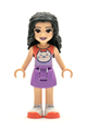 Friends Emma, Medium Lavender Skirt, Coral and Lavender Top with Cat Head - frnd427