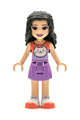 Emma from Friends theme wearing a coral and lavender top with a cat head, paired with a medium lavender skirt - frnd427