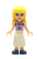 Stephanie is a friend in a white long skirt, wearing a magenta top with an apron - frnd432