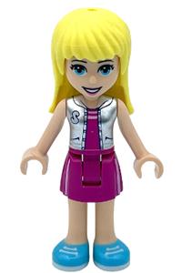 Friends Stephanie - Stephanie wearing a magenta skirt, magenta top, and metallic silver vest - frnd433