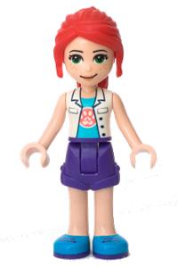 Friends Mia - Mia from Friends wearing dark purple shorts with a white top featuring a paw print undershirt - frnd435