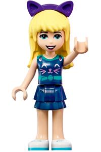 Friends Stephanie - Stephanie from Friends theme wearing a dark blue layered skirt and a sleeveless top with cat face, complete with dark purple cat ears - frnd440