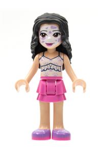 Friends Emma - Emma from Friends theme in white ruffled tank top, dark pink skirt, and face paint - frnd442