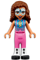 Friends Olivia, Metallic Light Blue and White Face Paint, Bright Pink Pants, Black and White Boots - frnd447