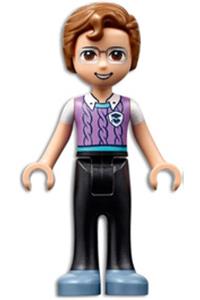 Friends Julian - Julian from Friends series wearing black trousers, a medium lavender vest over a white t-shirt, and sand blue shoes - frnd459