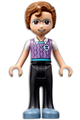 Julian from Friends series wearing black trousers, a medium lavender vest over a white t-shirt, and sand blue shoes - frnd459