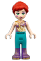 Friends Mia, Dark Purple and Gold Top, Dark Turquoise Pants, Dark Purple Boots with Gold Pattern - frnd462