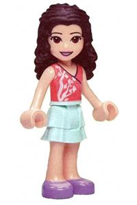 Friends Emma - Emma from Friends theme wearing a coral top, light aqua skirt, and medium lavender shoes - frnd463