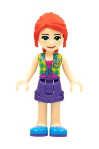 Friends Mia - Mia from Friends theme wearing lime plaid shirt and dark purple shorts - frnd464