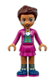 Andrea from Friends theme with a magenta jacket and skirt, paired with dark blue boots - frnd467