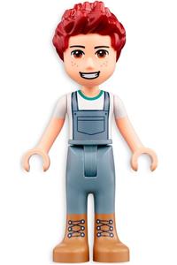 Friends Daniel - Daniel from Friends theme with white top, sand blue overalls, and medium nougat boots - frnd495