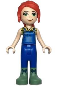 Friends Mia - Mia from Friends theme with blue overalls, yellow blouse, and sand green boots - frnd497