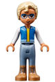 Friends Sebastian, Medium Nougat Boots, Sand Blue Trousers, Blue Vest with Pockets, Yellow Undershirt - frnd502