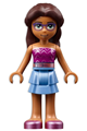 Friends Layla, Medium Blue Skirt, Dark Pink Top with Metallic Pink Belt, Sunglasses - frnd503
