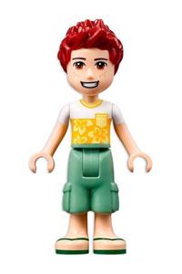 Friends Daniel - Daniel, wearing a white flower t-shirt and sand green cropped trousers - frnd507