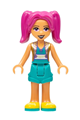 Camila from Friends theme wearing dark turquoise shorts and top, a gold vest, and yellow shoes - frnd525