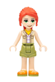 Friends Mia, Olive Green Shorts, Orange Shoes, Tan Vest, Bright Light Orange Scarf - frnd527