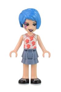 Friends Evelyn - Evelyn from Friends theme wearing a white sleeveless shirt, sand blue skirt, and face paint - frnd529