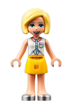 Friends Roxy, White Collared Shirt, Yellow Skirt, Silver Shoes - frnd550
